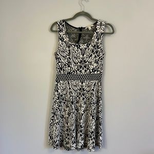 Black and White Patterned Knit Dress